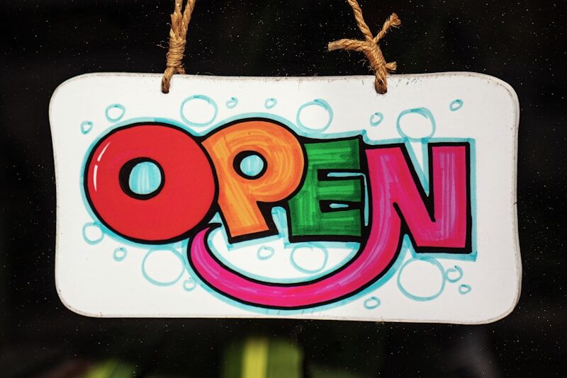 open sign
