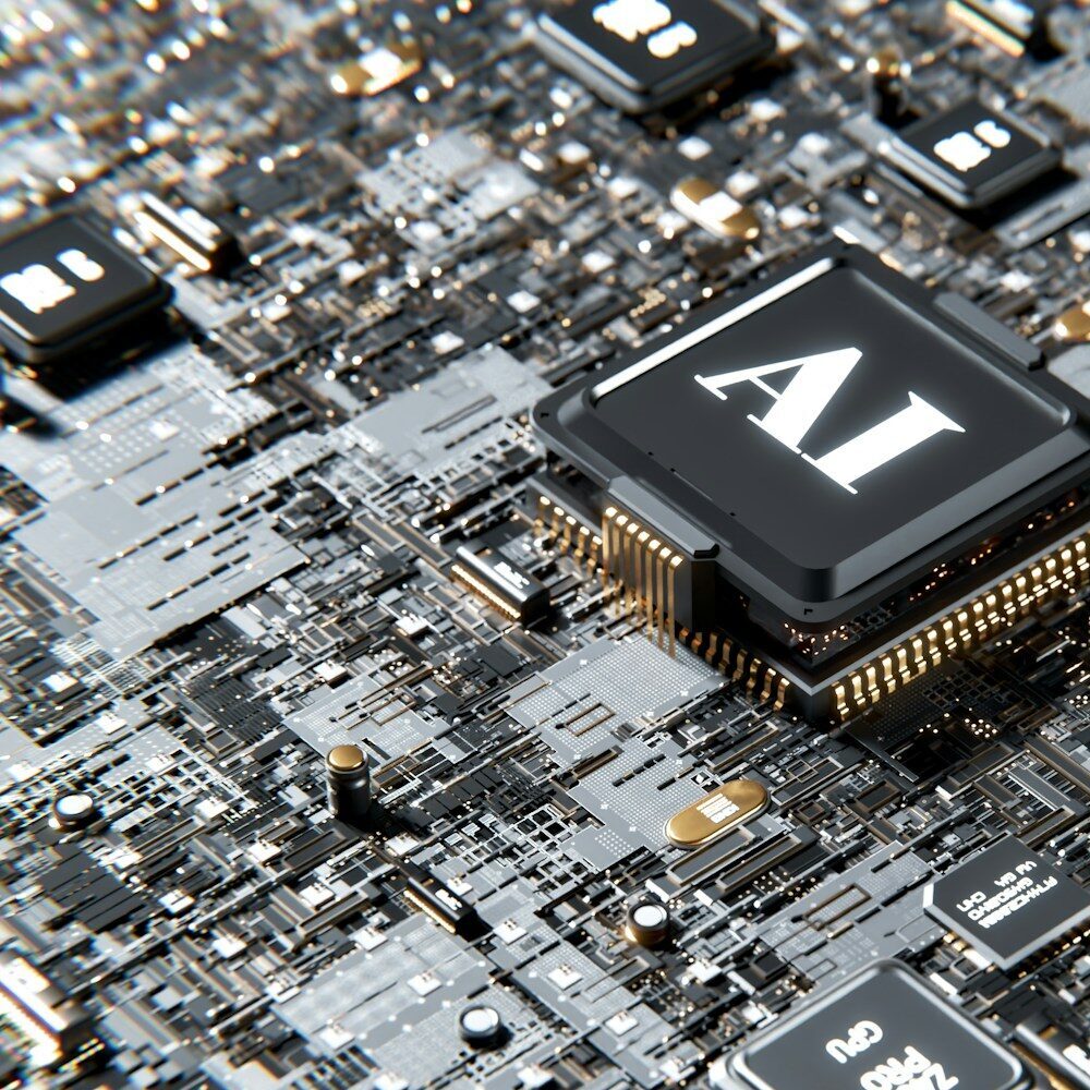 a computer chip with the letter a on top of it